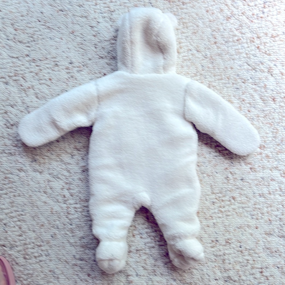 Baby Zip Up Polar Bear Fleece Hoodie One Piece NWT - Picture 4 of 4